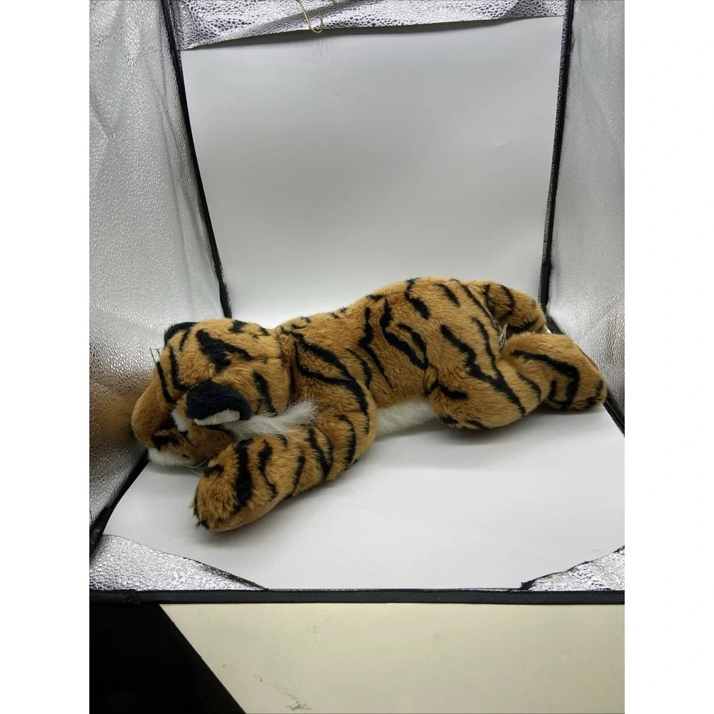 Russ Berrie Shardul Tiger Plush Stuffed Animal Striped Laying Cat 12 Inch 21557